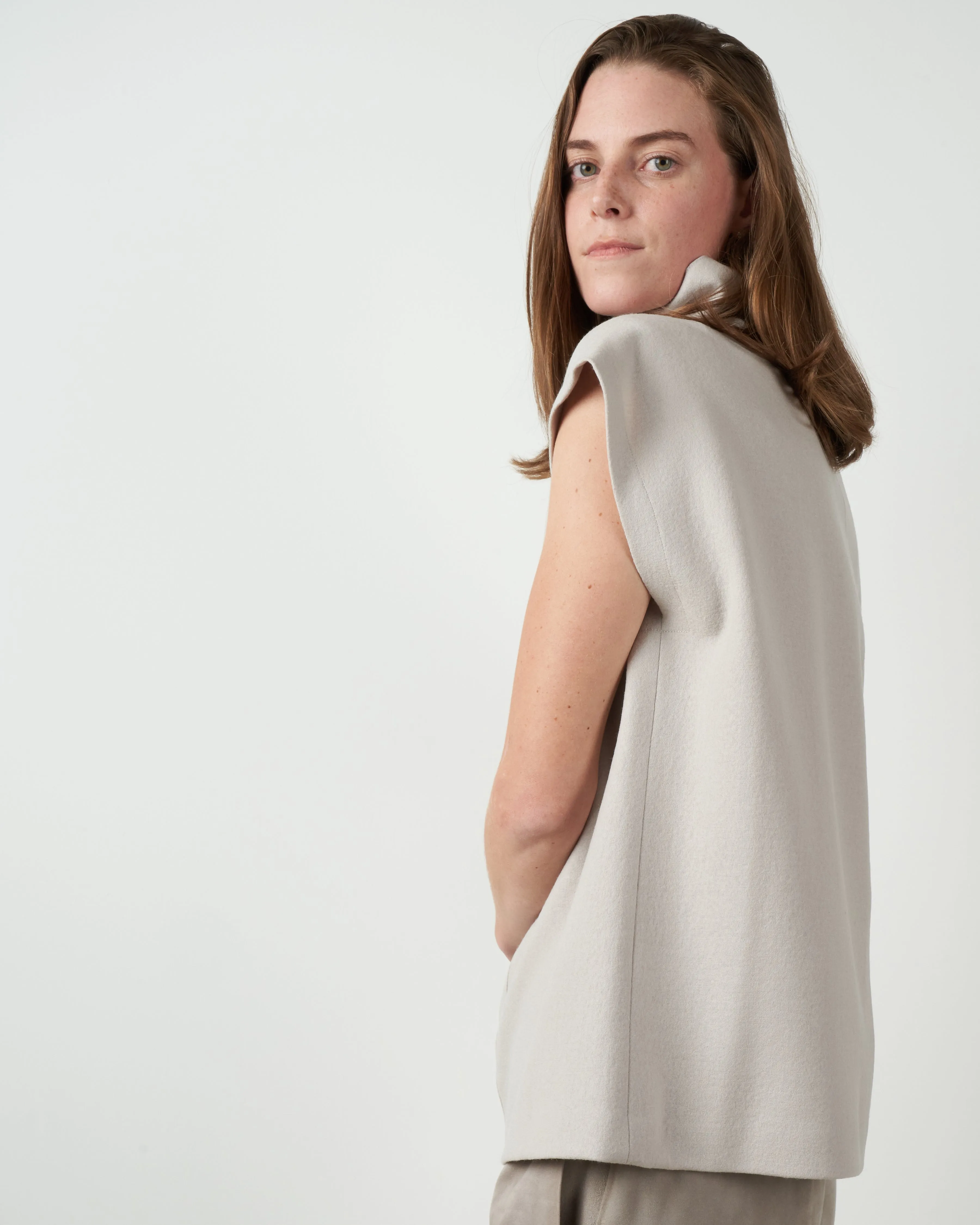 seamed turtleneck - mink