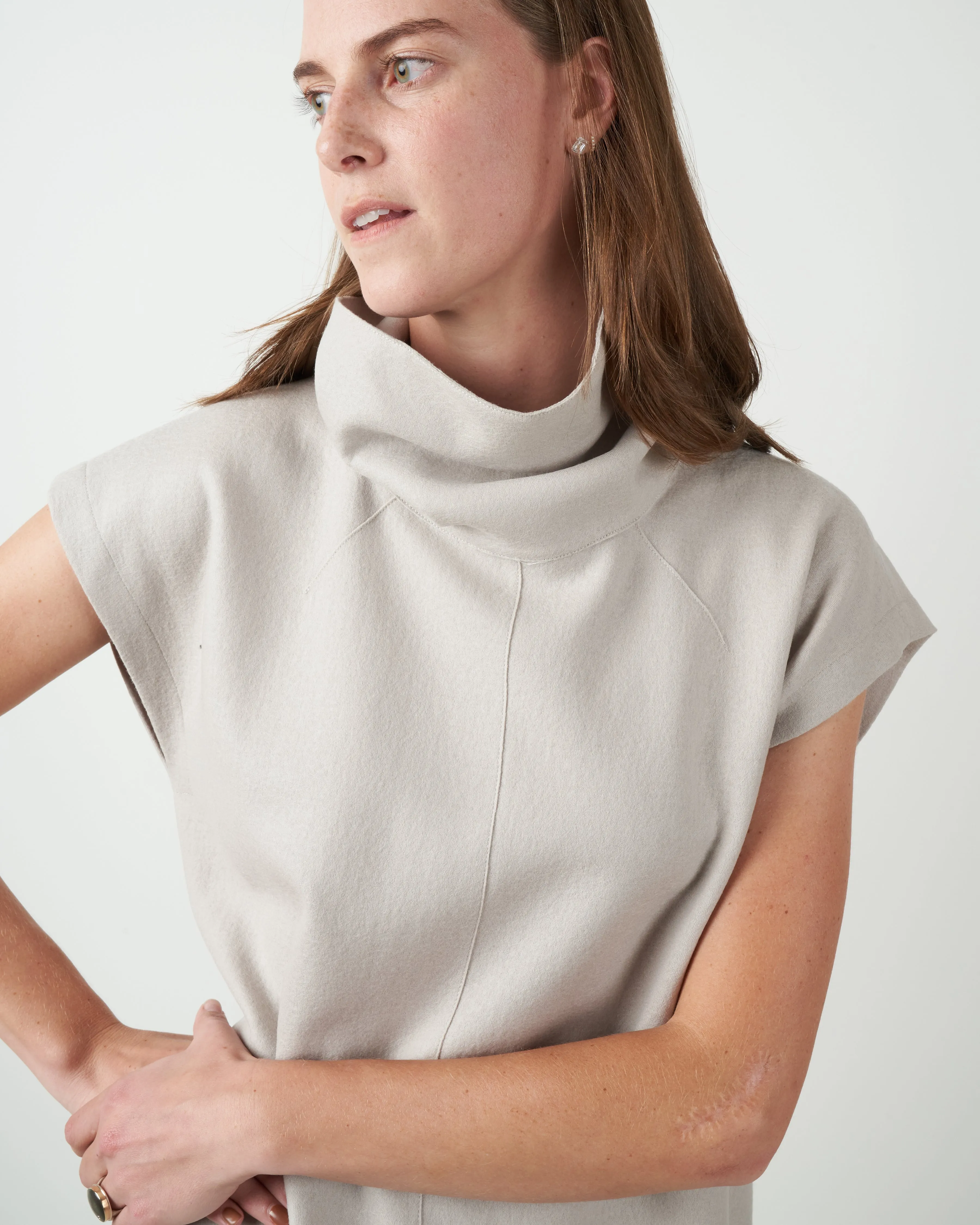seamed turtleneck - mink