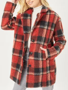 Seattle Plaid Teddy Coat