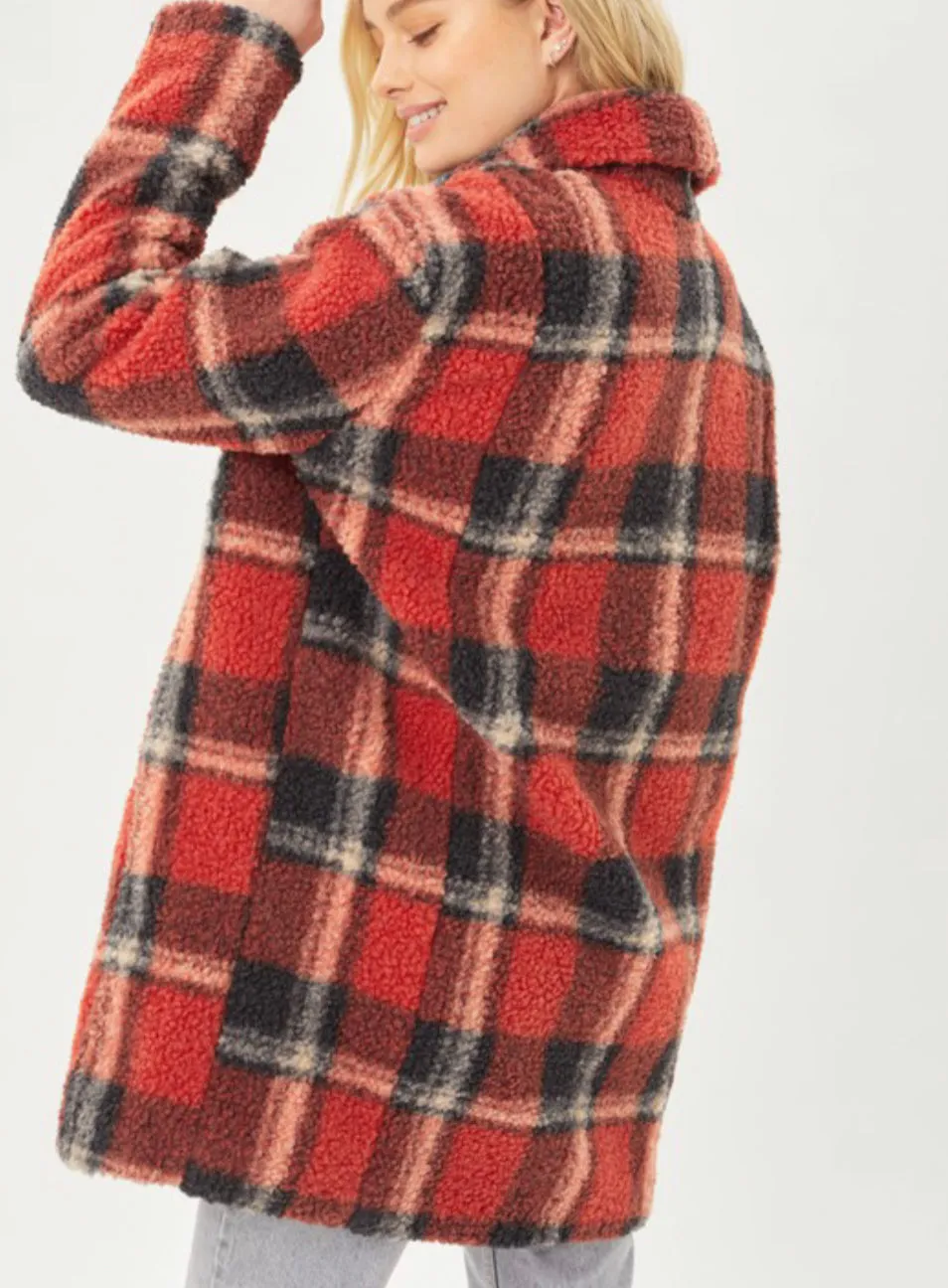 Seattle Plaid Teddy Coat