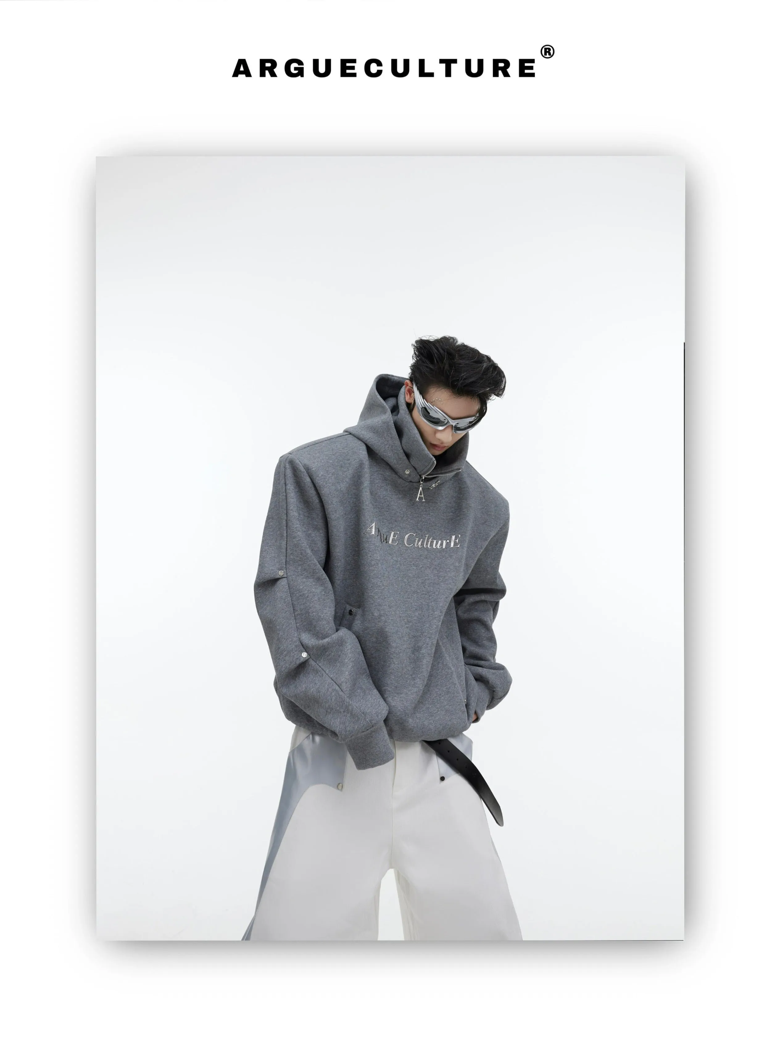 Sequin Blaze Metal Buttons Hoodie