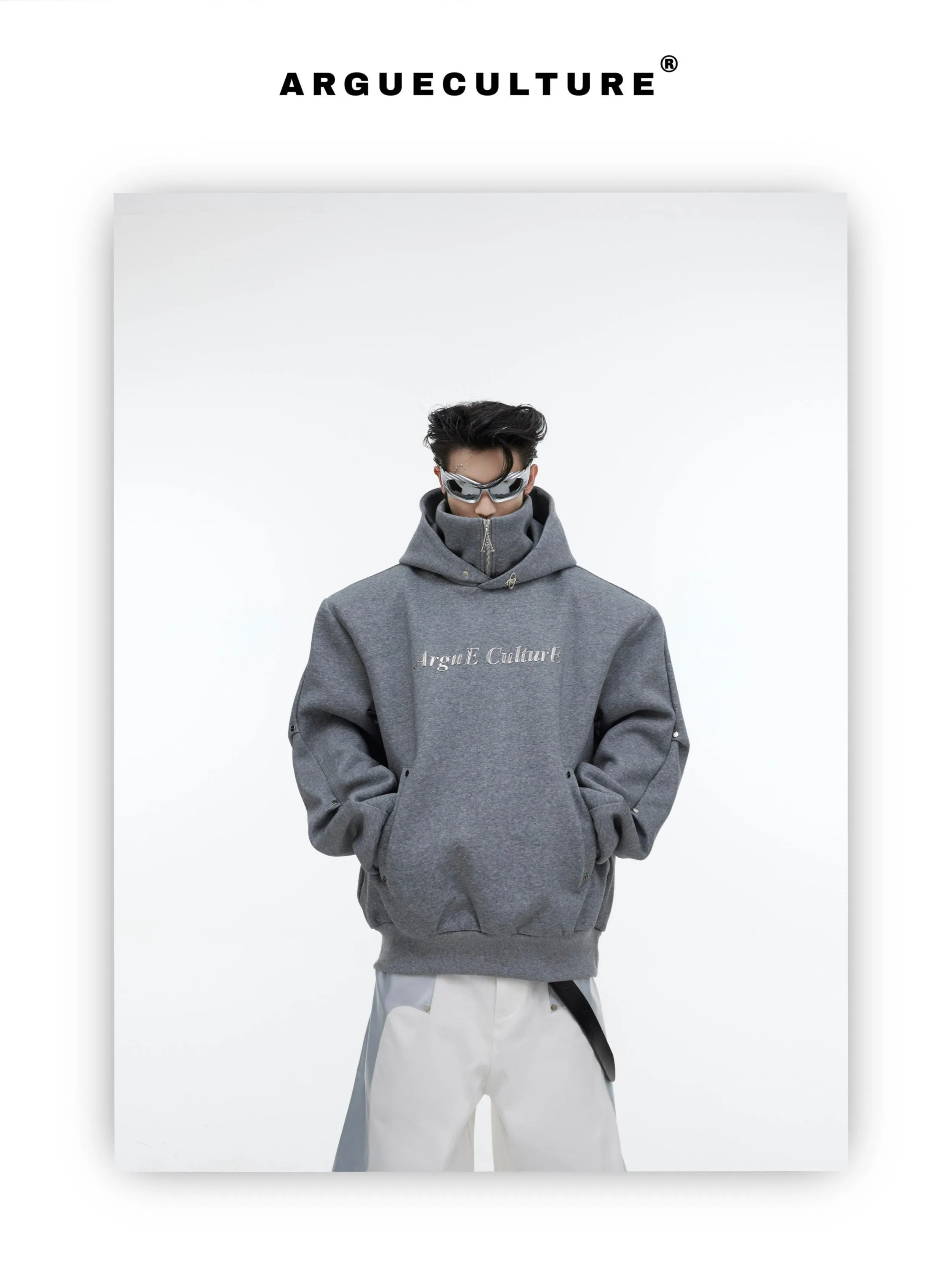 Sequin Blaze Metal Buttons Hoodie
