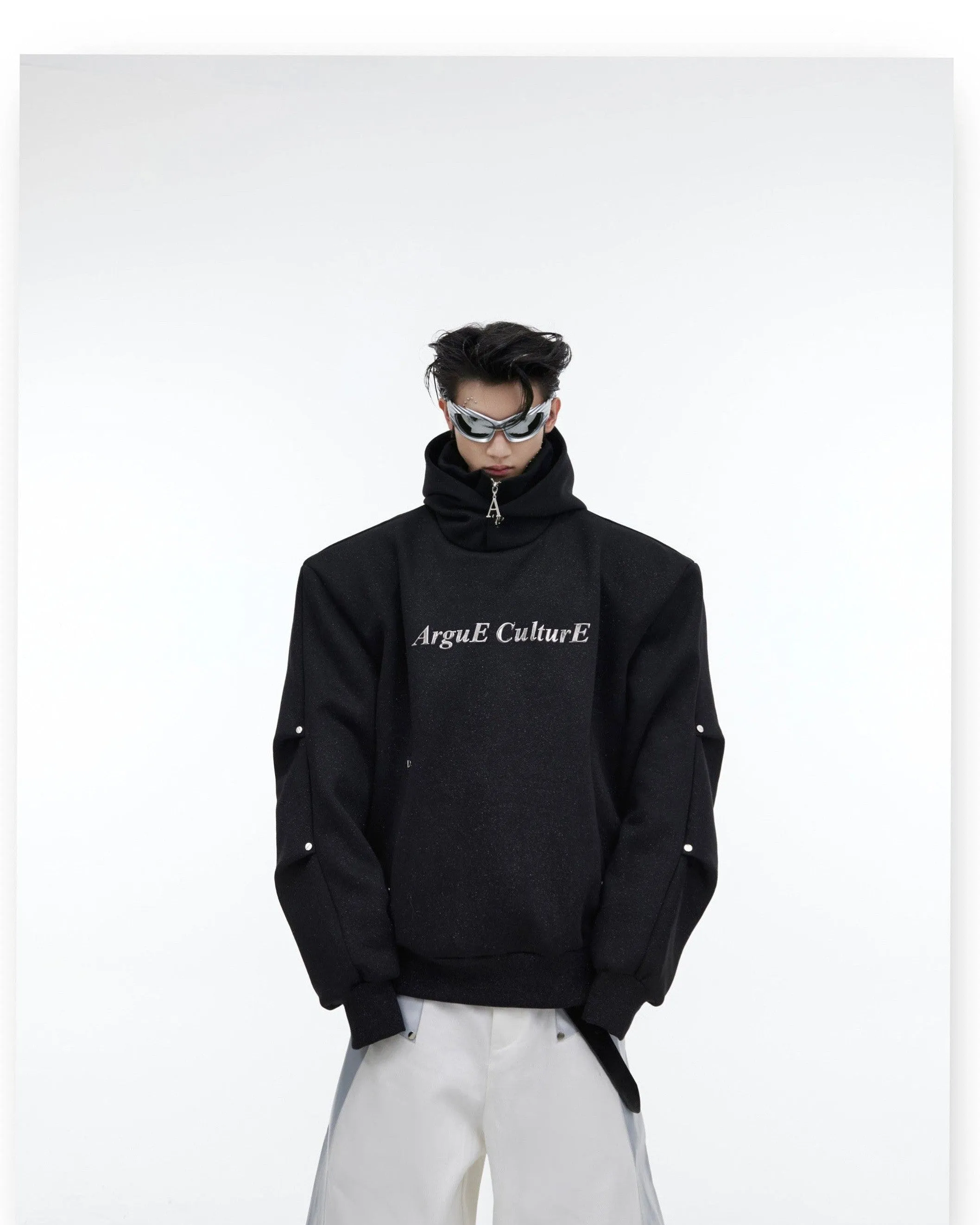 Sequin Blaze Metal Buttons Hoodie