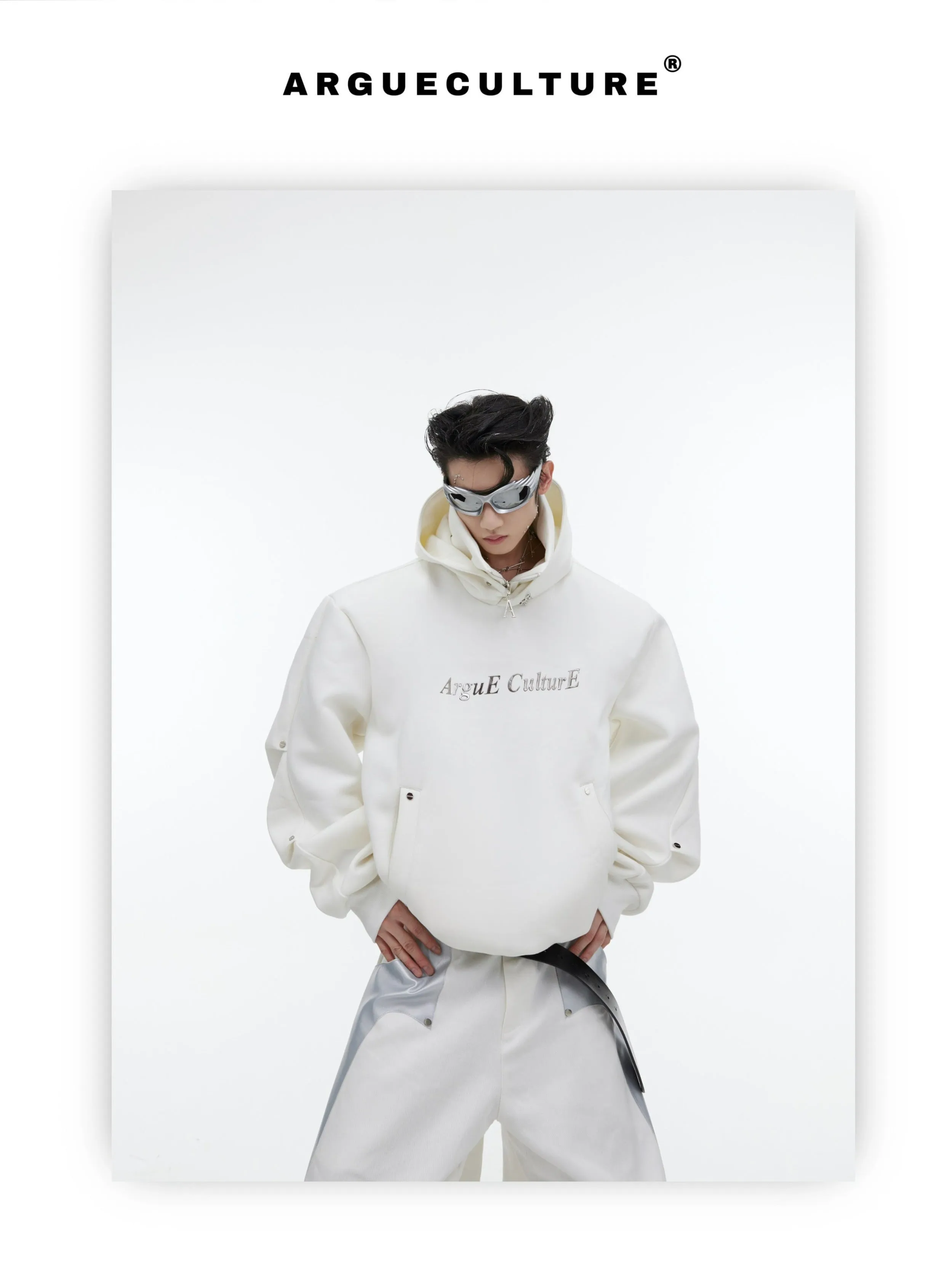 Sequin Blaze Metal Buttons Hoodie