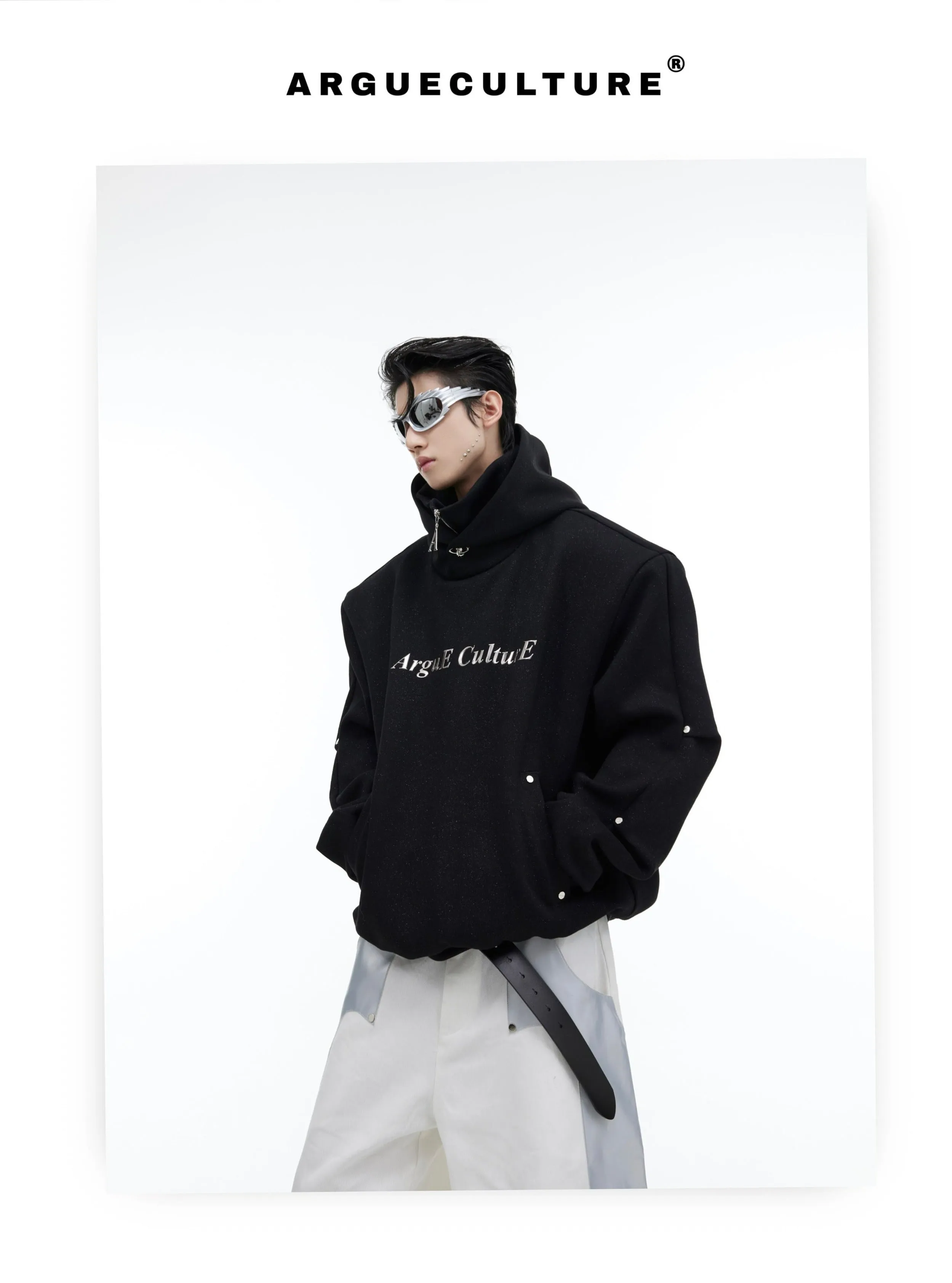 Sequin Blaze Metal Buttons Hoodie