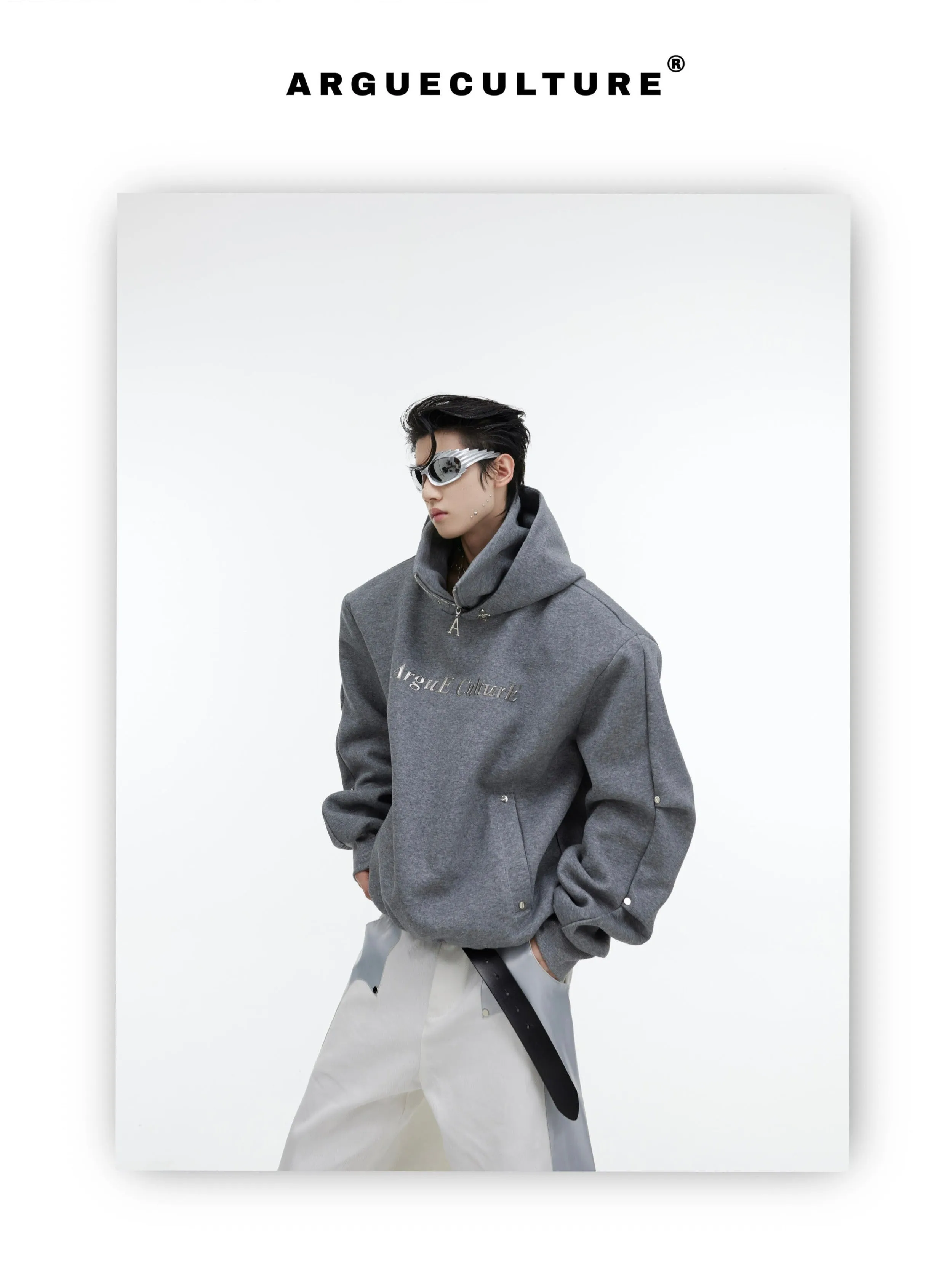Sequin Blaze Metal Buttons Hoodie