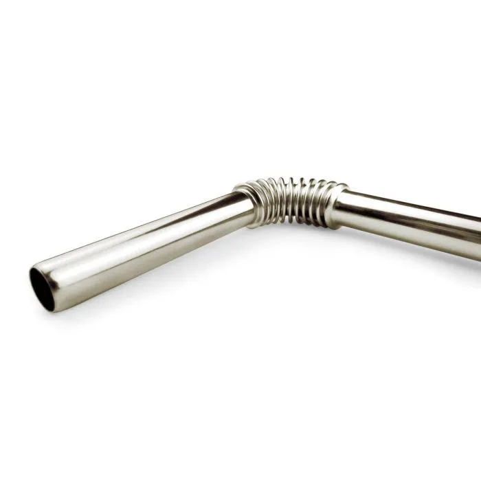 Set of 4 Turtleneck Reusable Bendable Metal Drinking Straws 7960SIL