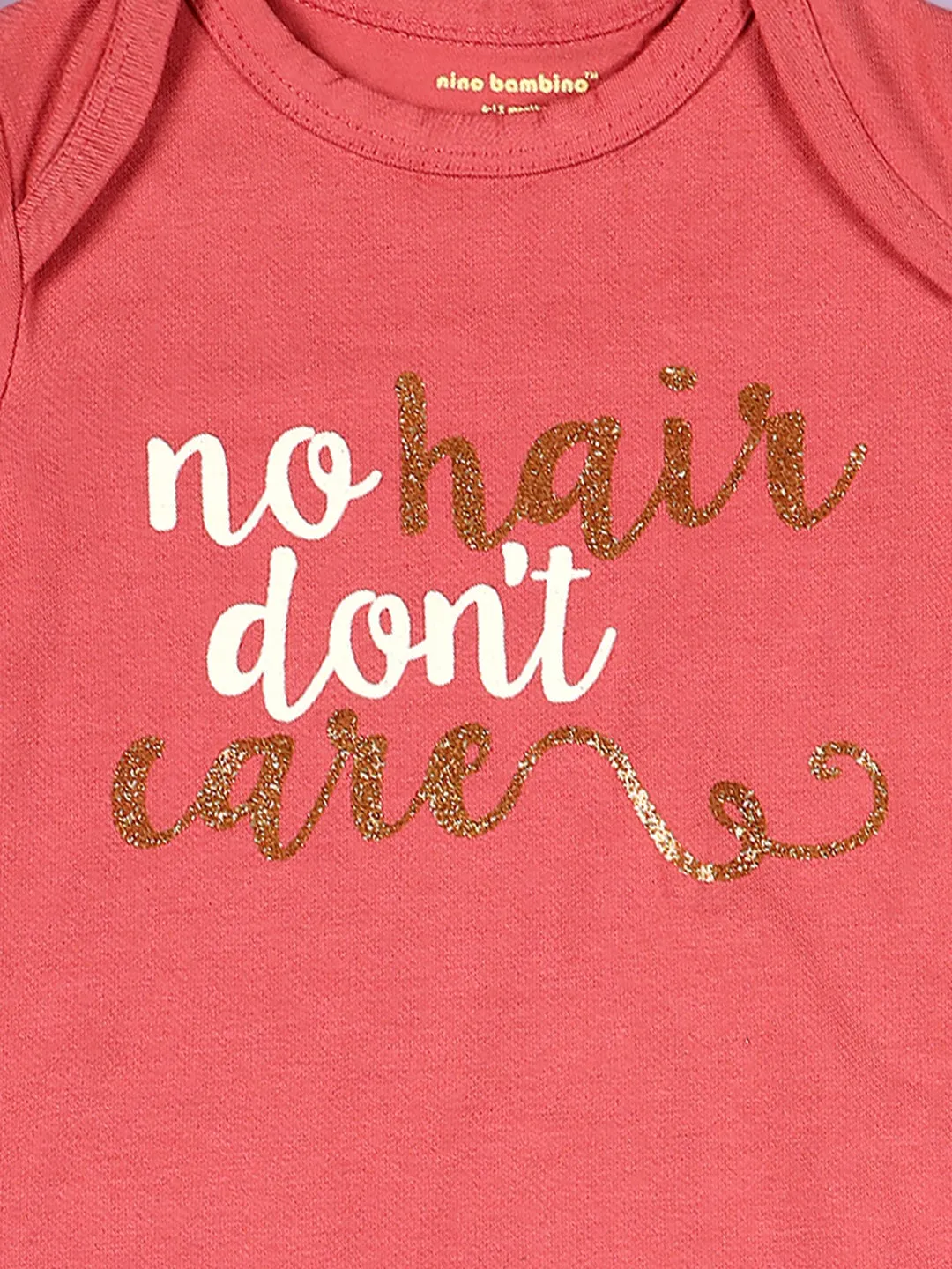 Short Sleeve Lap Shoulder Pink Bodysuit For Baby Girl