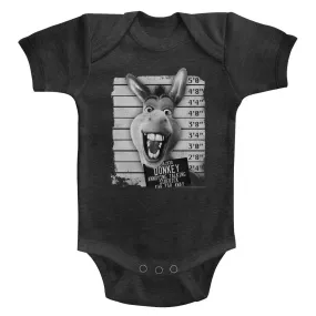 Shrek Donkey Mugshot Baby Heather Bodysuit