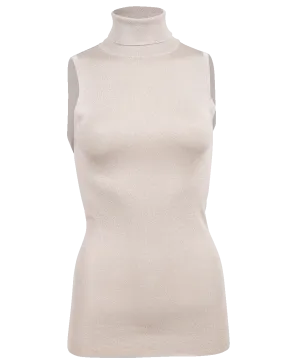 Sleeveless Lurex Turtleneck