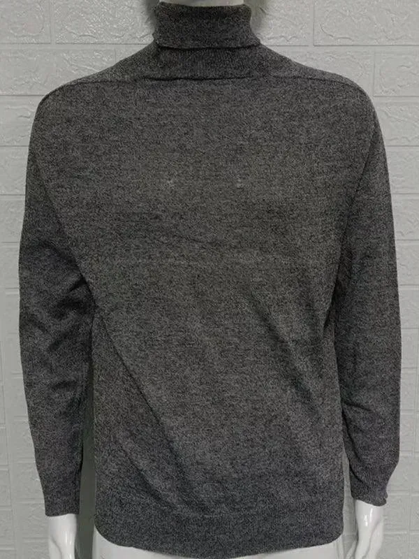 Slim Fit Knit Pullover Men Turtleneck Sweater