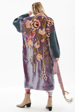 Something Magical Grape Jam Velvet and Knit Kimono Coat