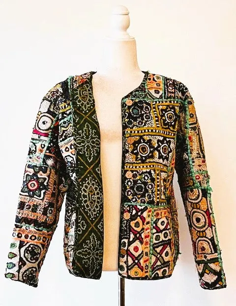 Specialty Collection: Embroidered Short Jacket Fully Reversible. (Black)