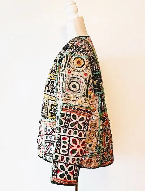 Specialty Collection: Embroidered Short Jacket Fully Reversible. (Black)