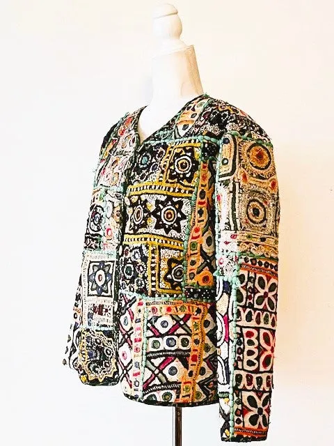 Specialty Collection: Embroidered Short Jacket Fully Reversible. (Black)