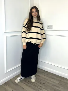 Stripe Skirt Co-Ord - Beige
