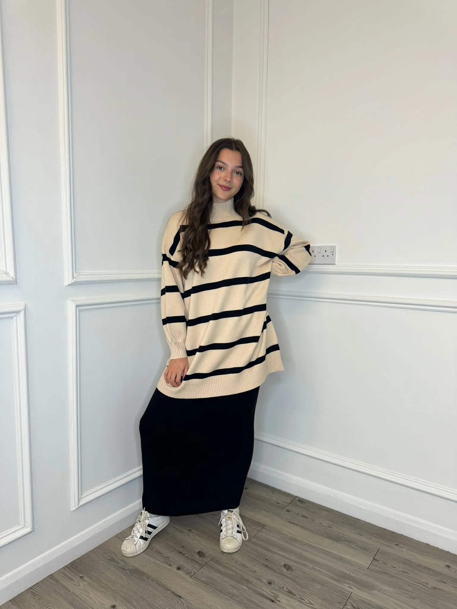 Stripe Skirt Co-Ord - Beige