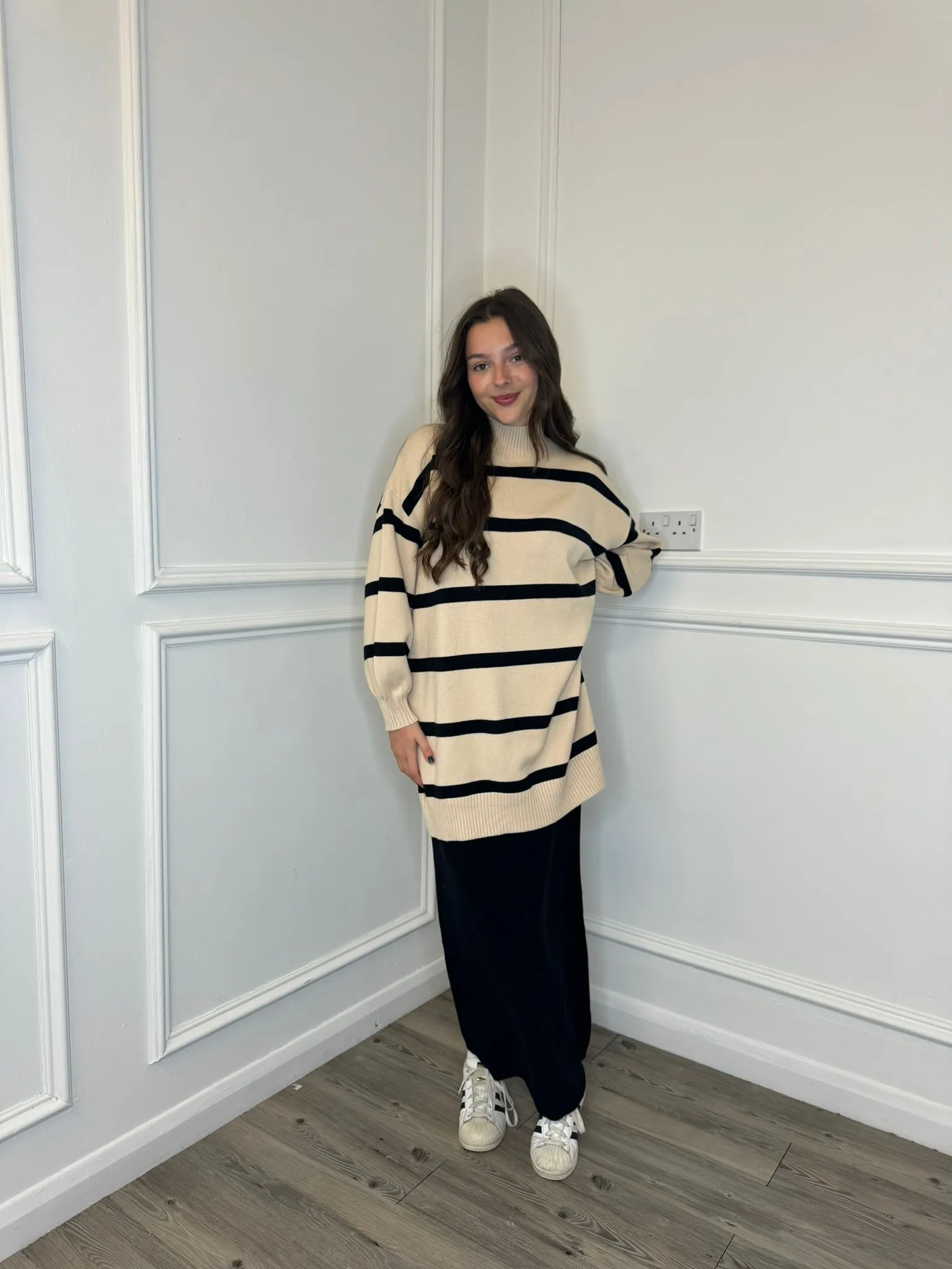 Stripe Skirt Co-Ord - Beige