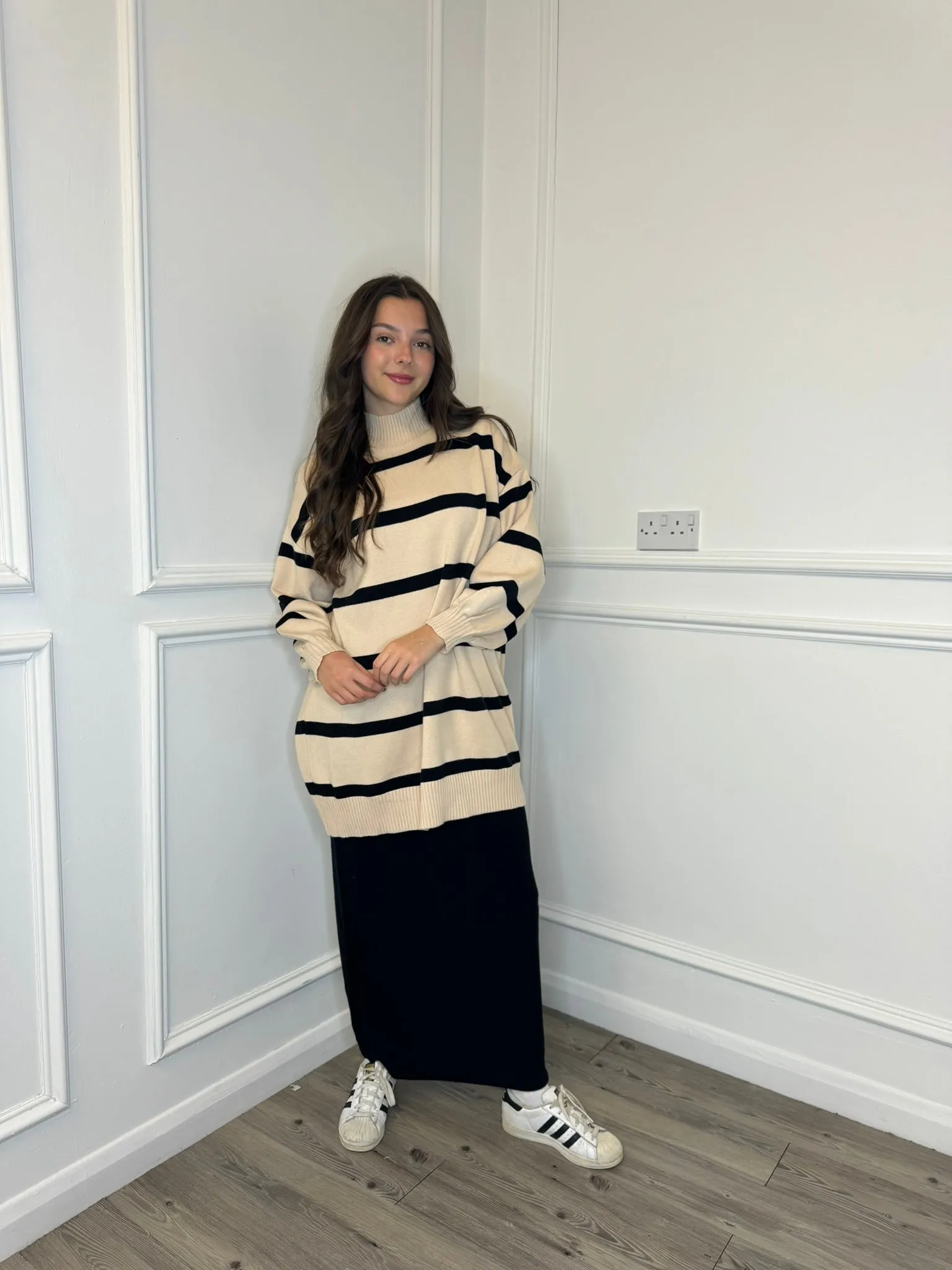Stripe Skirt Co-Ord - Beige