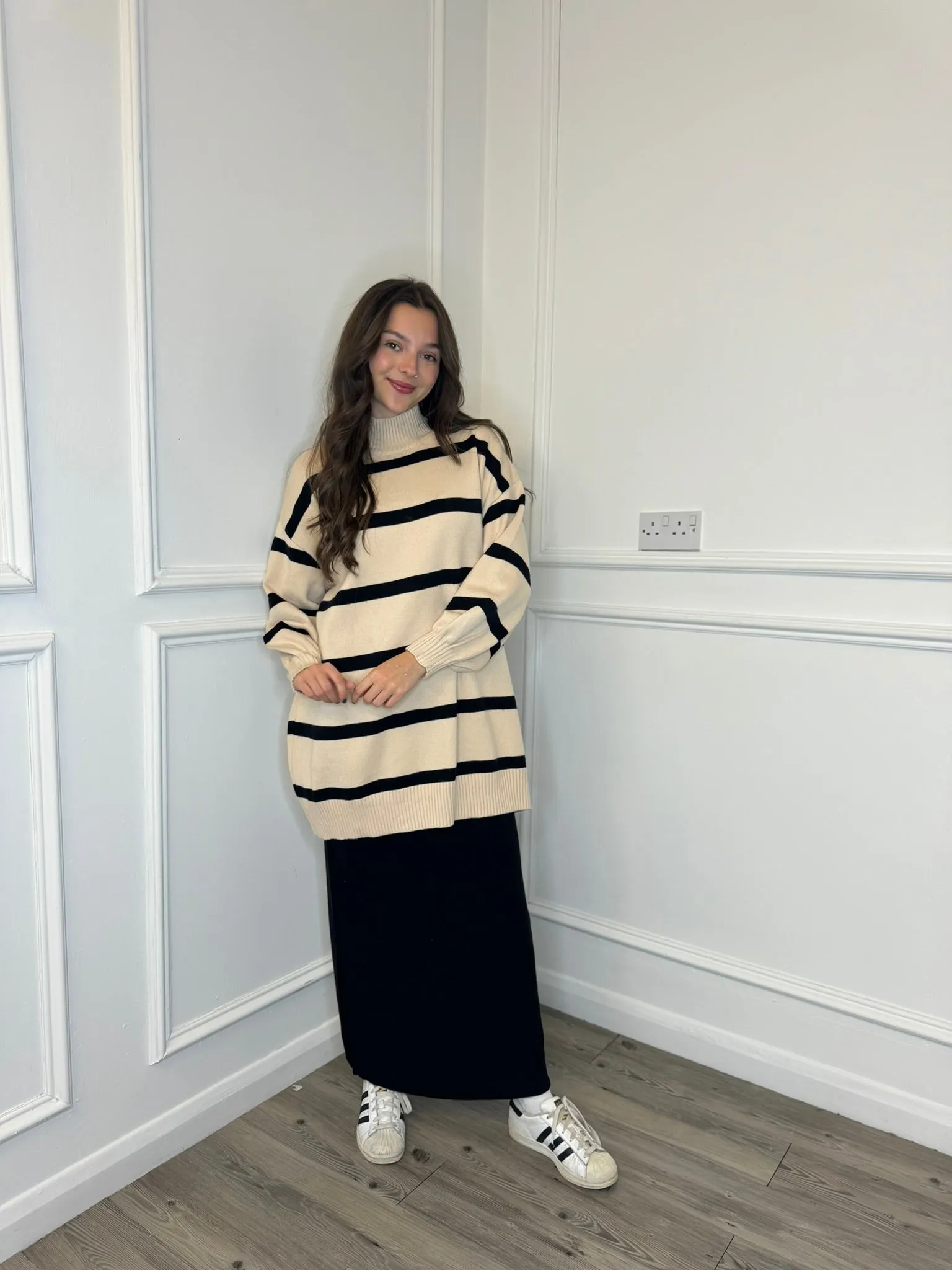 Stripe Skirt Co-Ord - Beige