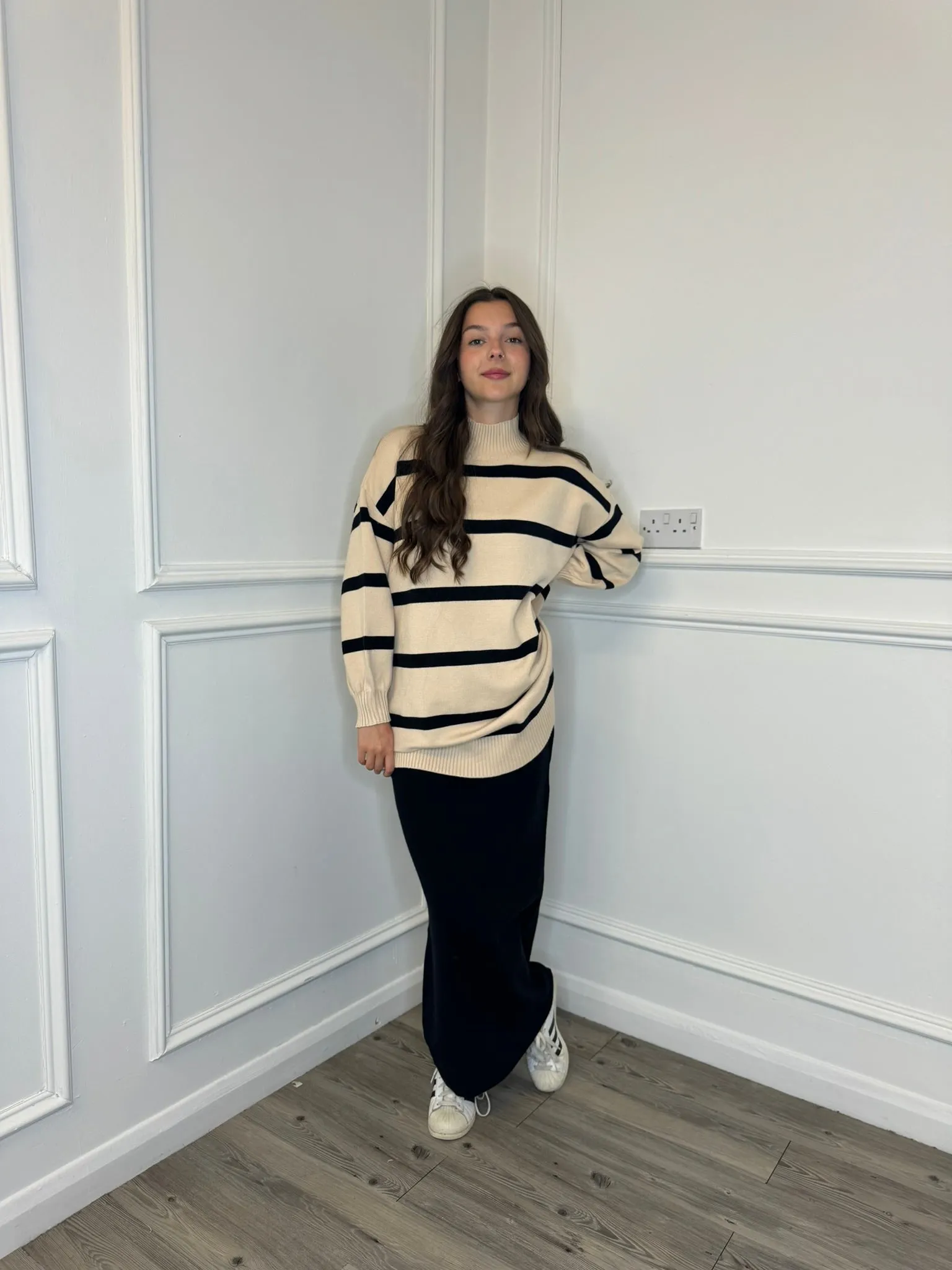 Stripe Skirt Co-Ord - Beige