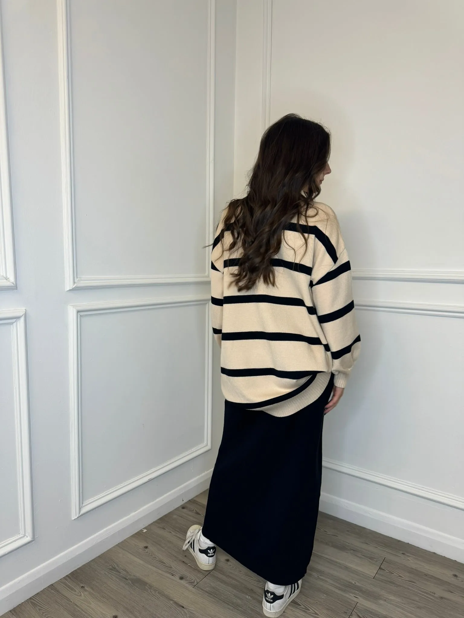 Stripe Skirt Co-Ord - Beige