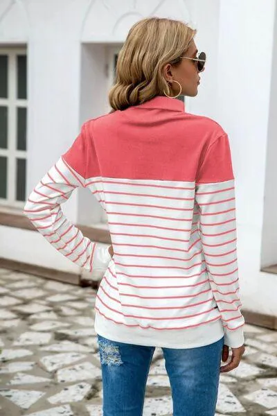 Striped Contrast Turtleneck Sweater in 5 Colors