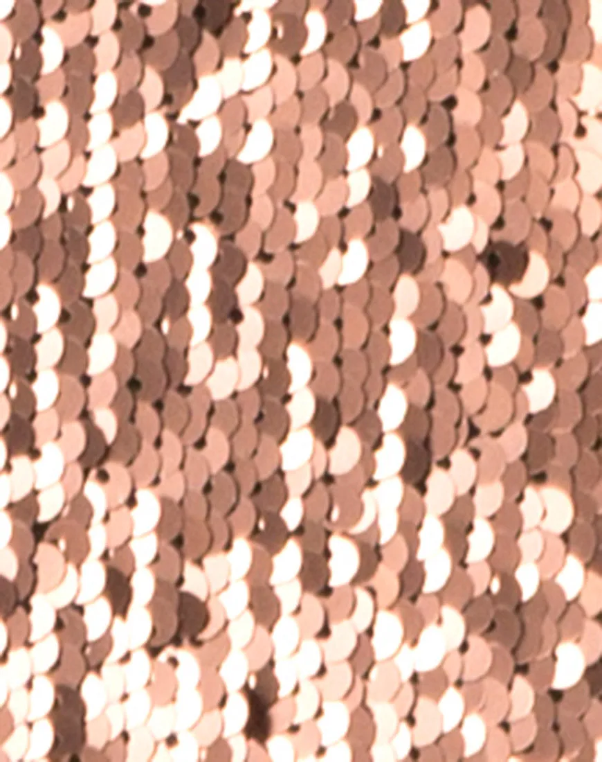 Surt Bodycon Dress in Metallic Sequin Copper