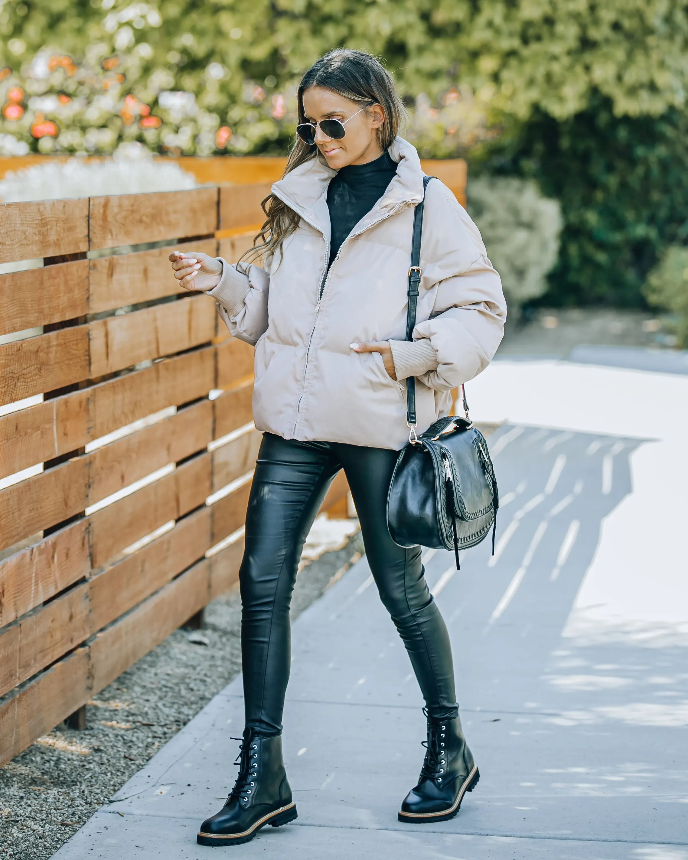 TastyHottie - Alina Pocketed Puffer Jacket - Natural