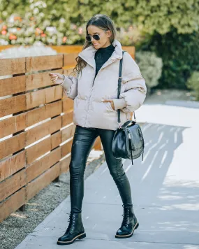 TastyHottie - Alina Pocketed Puffer Jacket - Natural