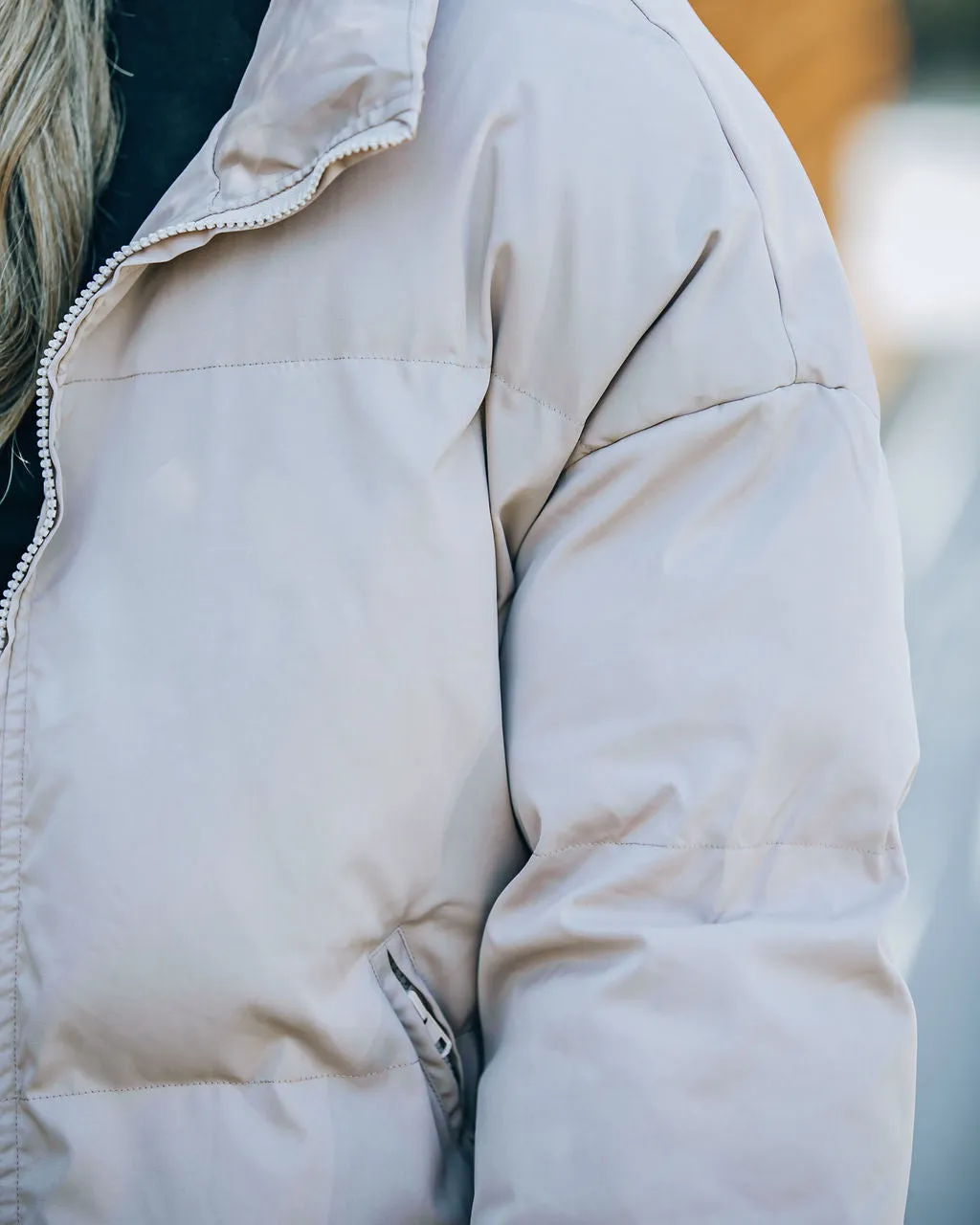 TastyHottie - Alina Pocketed Puffer Jacket - Natural