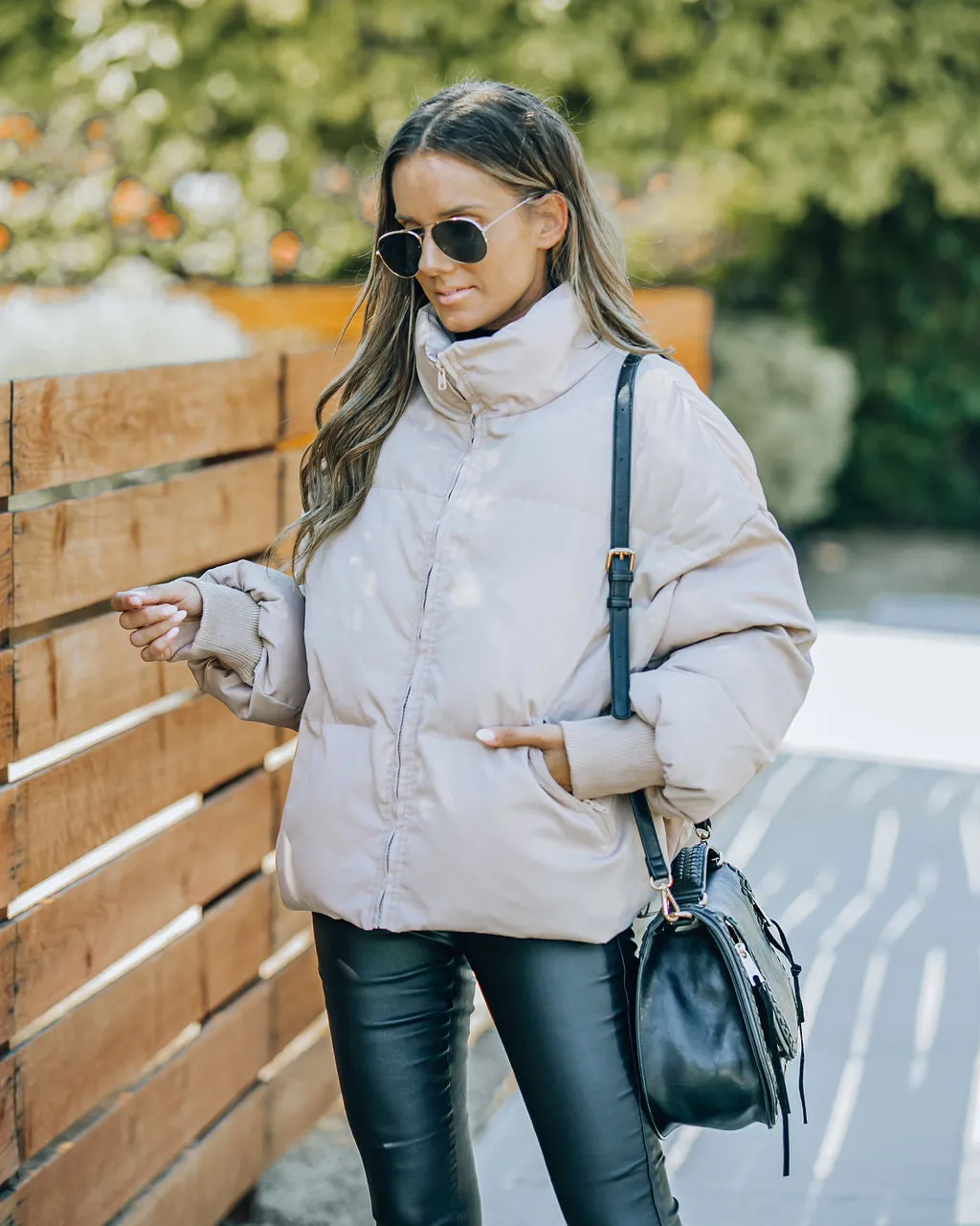 TastyHottie - Alina Pocketed Puffer Jacket - Natural
