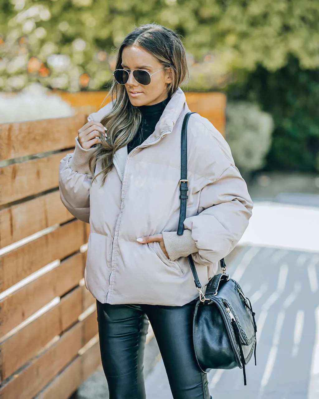 TastyHottie - Alina Pocketed Puffer Jacket - Natural