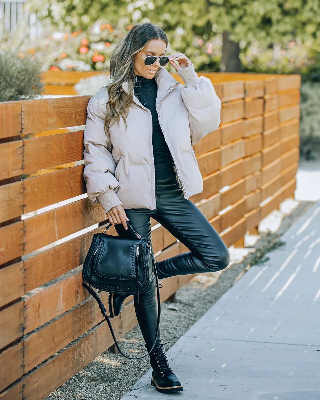 TastyHottie - Alina Pocketed Puffer Jacket - Natural