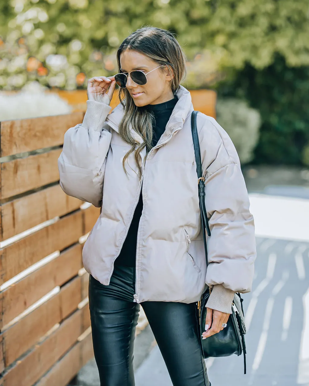 TastyHottie - Alina Pocketed Puffer Jacket - Natural