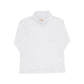 Tatum's Turtleneck & Onesie- Worth Avenue White with Newport Night Microdot