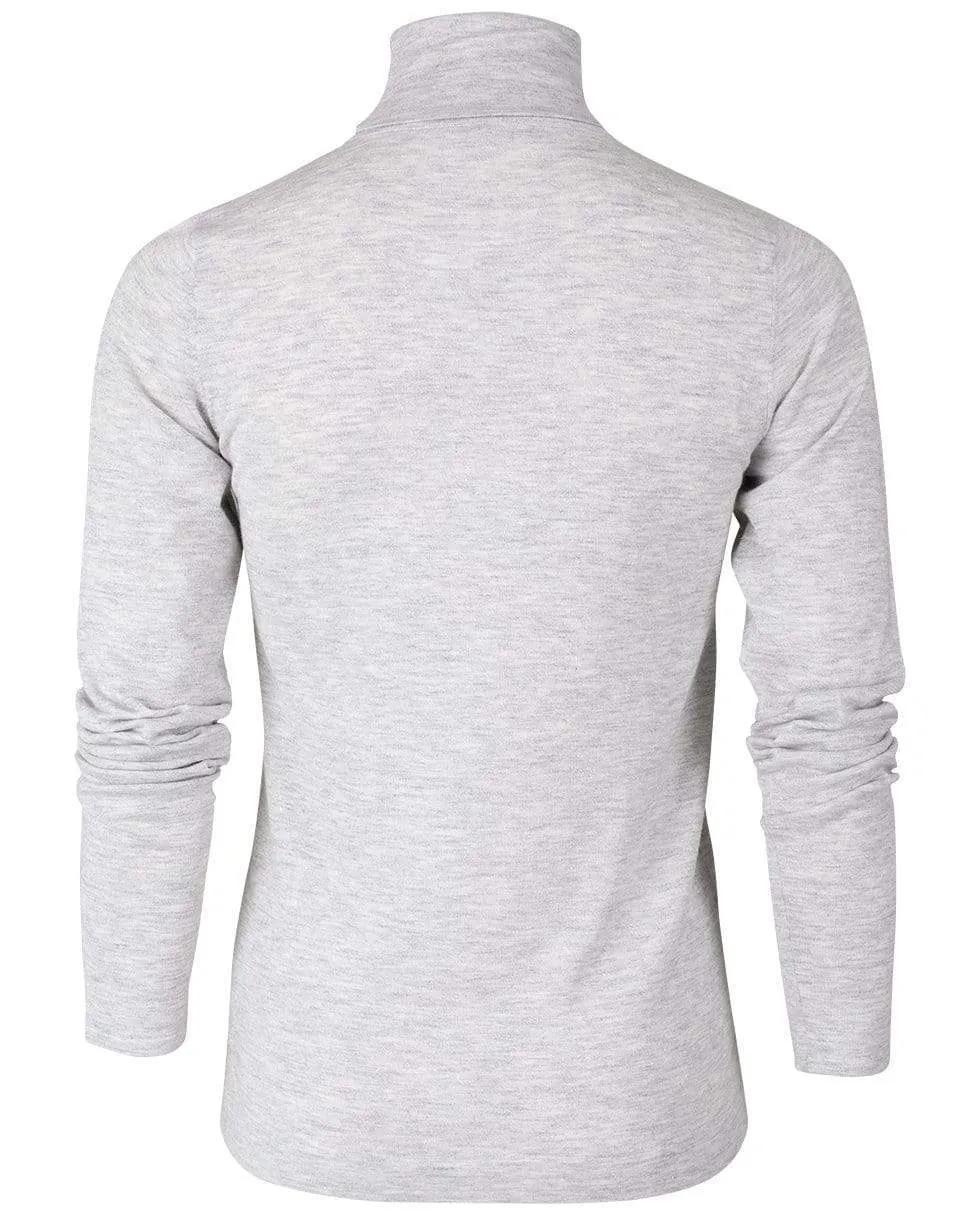 Textured Lurex Cashmere Turtleneck Top