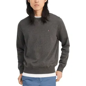 Tommy Hilfiger Mens Signature Regular Fit Solid Sweater Gray