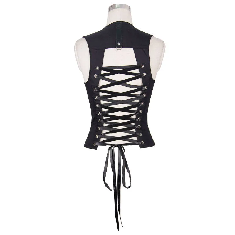TTP222 Summer everyday life punk hollow out binding women vest