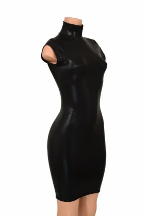 Turtle Neck Mini Cap Sleeve Dress