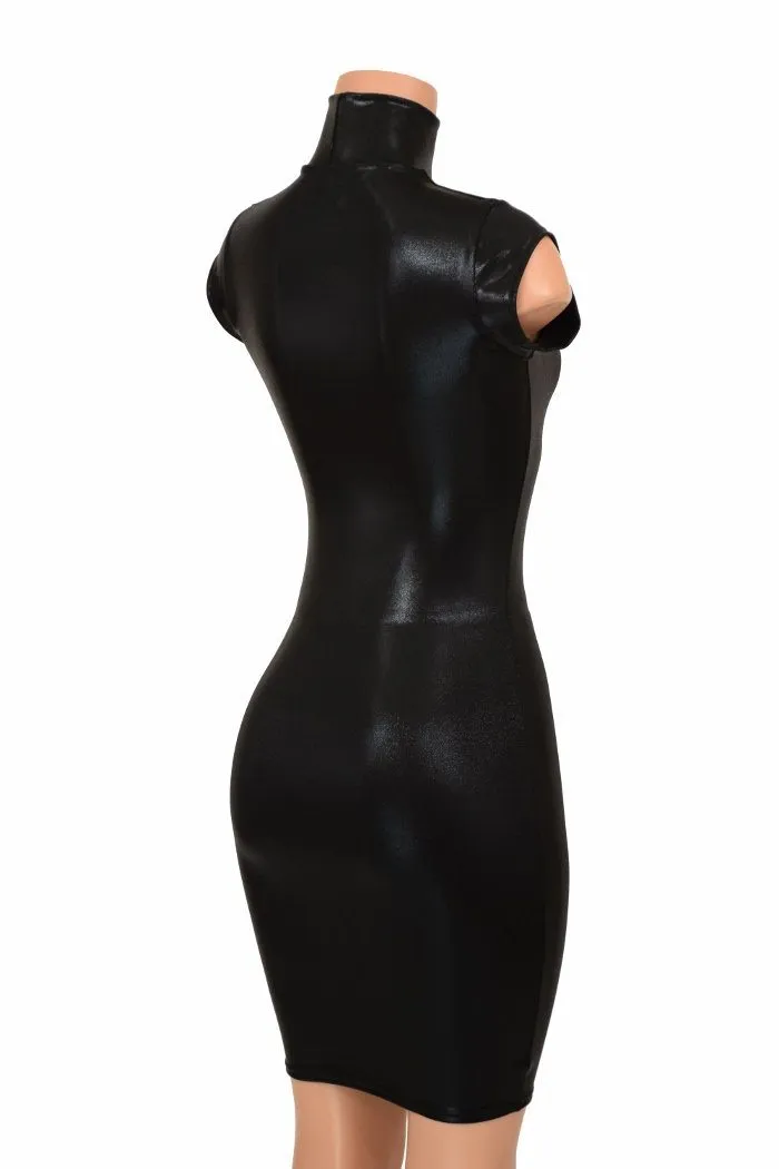 Turtle Neck Mini Cap Sleeve Dress