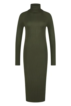 Turtleneck dress knitwear khaki
