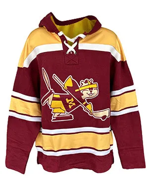 University of Minnesota Golden Gophers Official Hockey Embroidered Lace Hoody IN STOCK 3/15