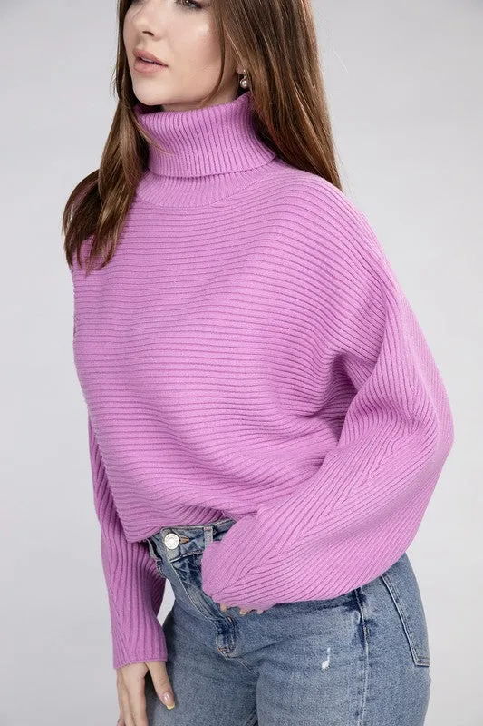 Up Top Viscose Dolman Sleeve Turtleneck Sweater