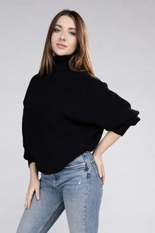 Up Top Viscose Dolman Sleeve Turtleneck Sweater