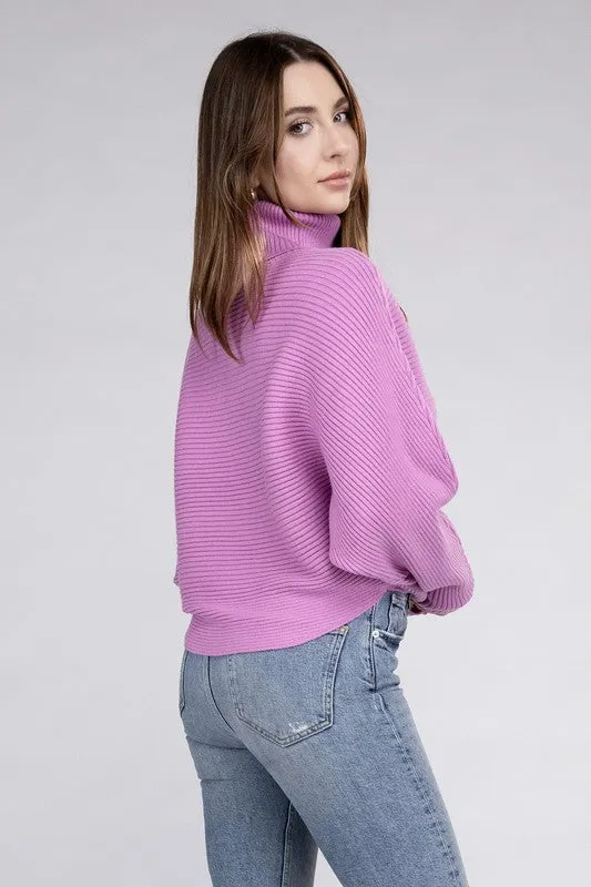 Up Top Viscose Dolman Sleeve Turtleneck Sweater