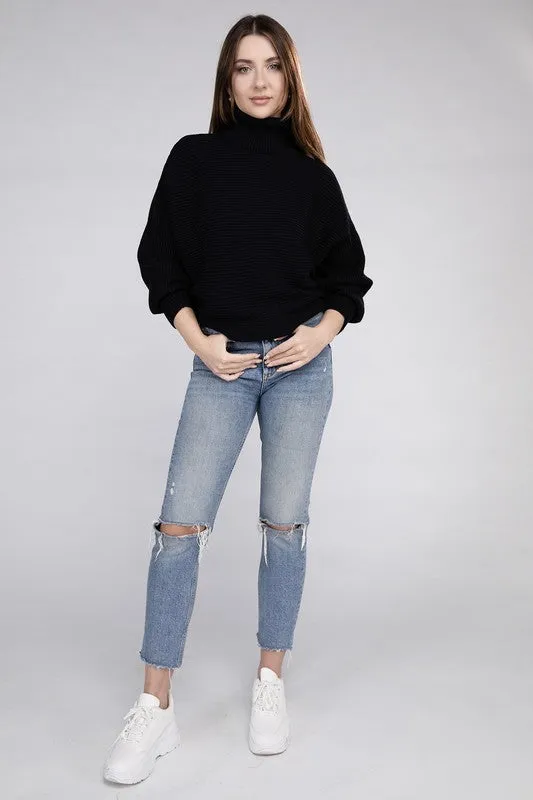 Up Top Viscose Dolman Sleeve Turtleneck Sweater