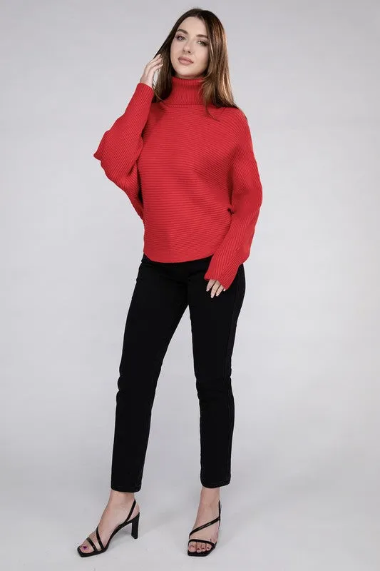Up Top Viscose Dolman Sleeve Turtleneck Sweater