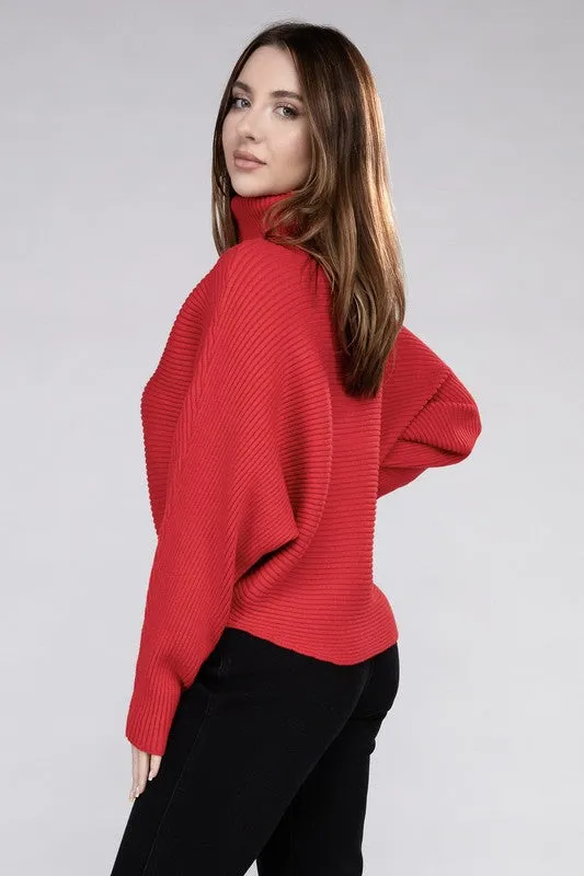 Up Top Viscose Dolman Sleeve Turtleneck Sweater