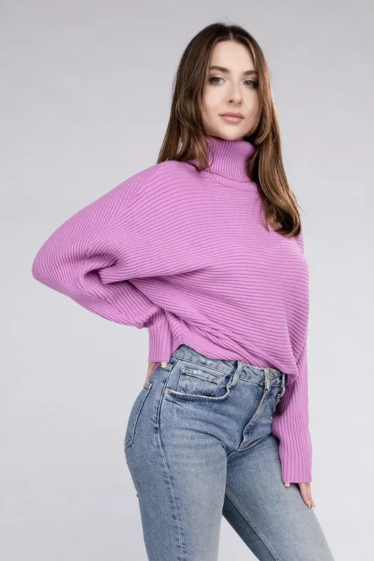 Up Top Viscose Dolman Sleeve Turtleneck Sweater